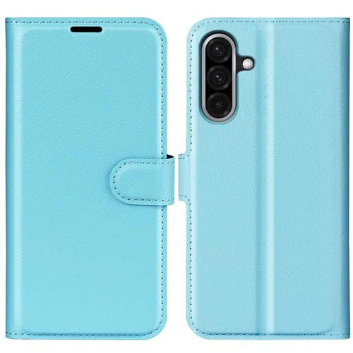 Funda de Cuero para Samsung Galaxy A36 con Tapa Horizontal Textura de Lichi y Soporte (Azul)