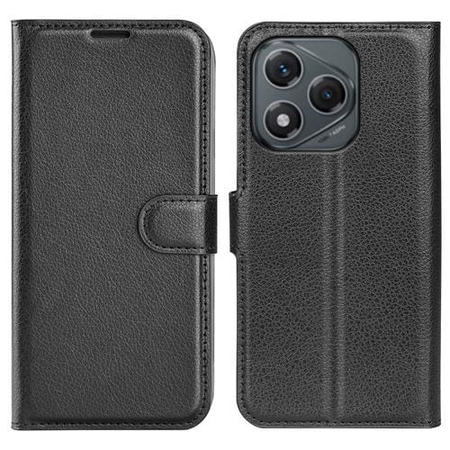 Funda de Cuero con Tapa Horizontal y Textura de Lichi para Honor 400 Lite con Soporte (Negra)