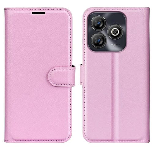 Funda de Cuero con Tapa Horizontal y Textura de Lichi para ZTE Blade A75 con Soporte (Rosa)