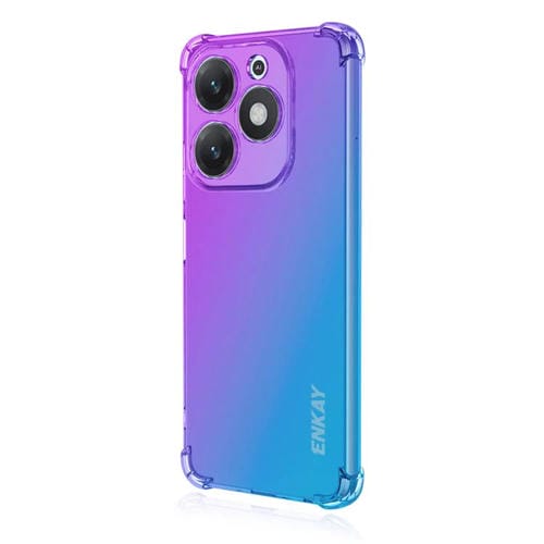 Funda para Teléfono Enkay Hat-Prince Gradient Airbag TPU para Tecno Spark 20 y Spark Go 2024 (Morado y Azul)