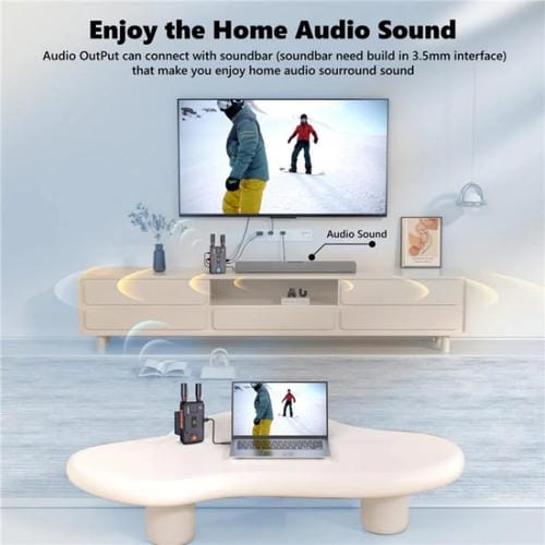 Transmisor y Receptor Inalámbrico Vrriis 097Pro para Transmisión en Vivo de Audio y Video 4K HD (UE)