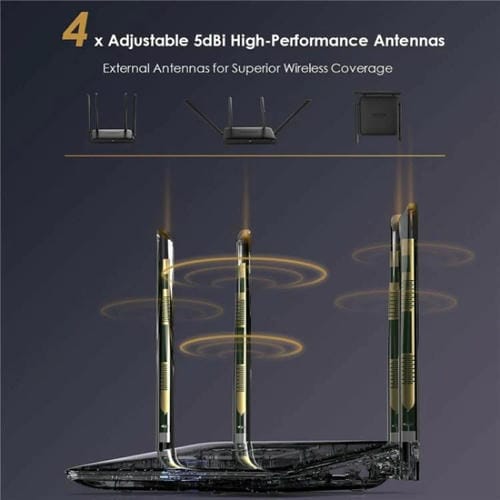 Enrutador doméstico WAVLINK WN530HG4 Gigabit Ethernet MU-MIMO doble banda AC1200 (UE)