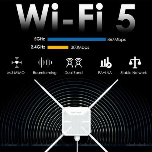 Repetidor AP WAVLINK WN588HA2 extensor WiFi doble banda AC1200 enchufe australiano