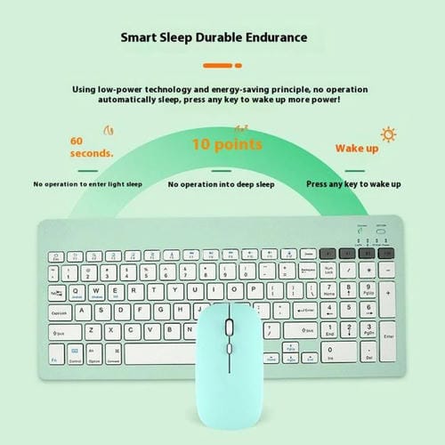 Teclado inalámbrico Bluetooth recargable 2858+030 con ratón silencioso y 800/1200/1600 DPI (negro)