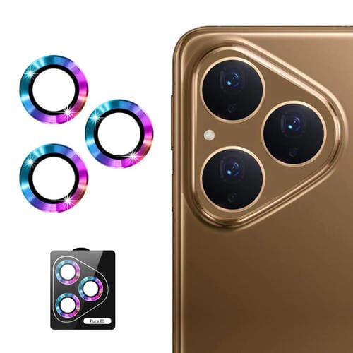 Película de vidrio templado ENKAY 9H para lente trasera de Huawei Pura 80 5G (colorida)