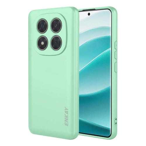ENKAY - Funda de silicona líquida suave y a prueba de golpes para Redmi Note 14 Pro+ 5G Global (verde claro)