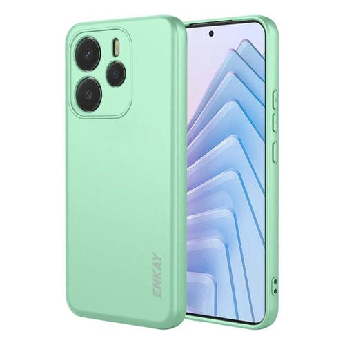 Funda ENKAY de silicona líquida suave y a prueba de golpes para Redmi Note 14 4G (163 mm) (verde claro)