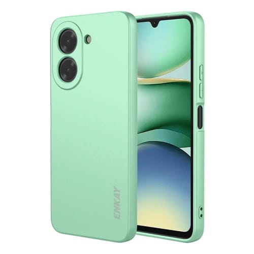 Funda ENKAY de silicona líquida suave y resistente a los golpes para Redmi A5 NFC de 173 mm (verde claro)