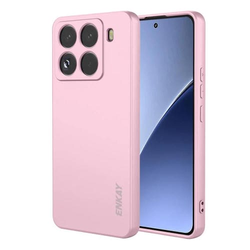 ENKAY - Funda de silicona líquida suave a prueba de golpes para Xiaomi 15 Pro (rosa)