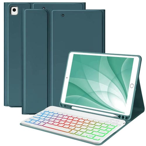 Funda magnética con teclado Bluetooth para iPad Air 2022/2020 de 10,9 pulgadas (verde oscuro)