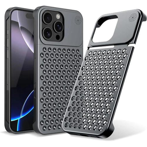Funda de aleación de aluminio Kalebol con aromaterapia para iPhone 13 Pro (gris)