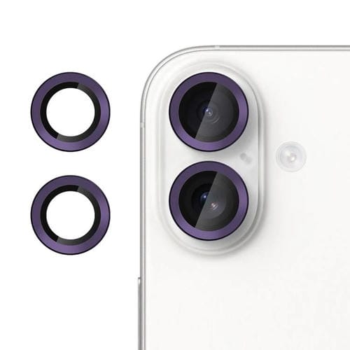 For iPhone 16 Plus Kalebol No Flicker Ultra-Thin Individual Camera Lens Tempered Glass Film(Dark Purple)