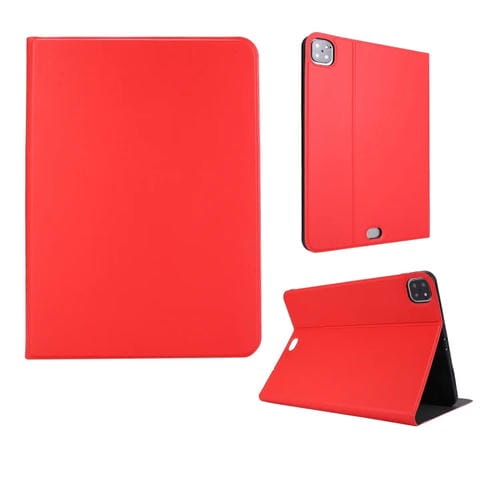Funda Protectora para iPad Pro 11 Pulgadas (2020) Voltaje Tejido Liso Cuero Elástico Soporte TPU Suspensión (Rojo)