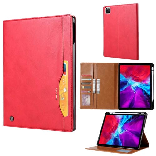 Funda Tablet iPad Pro 12.9 Knead Skin Texture Horizontal Flip Cuero (Rojo)