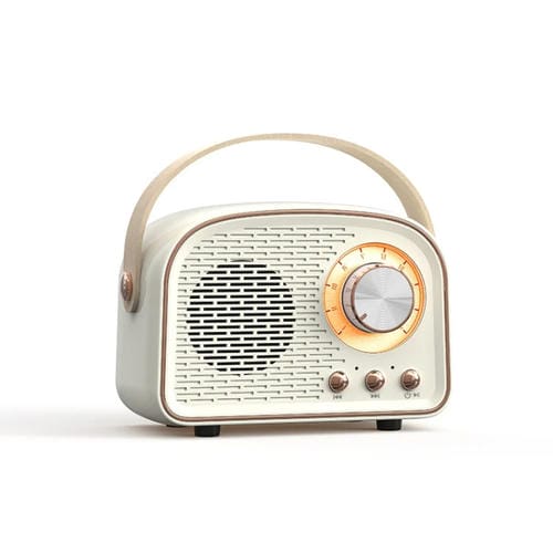 Radio Vintage Dw21 Altavoz Bluetooth Compatible con Tarjeta TF Disco U para Jugar (Blanco)