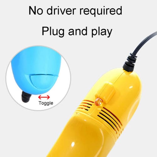 Mini Cepillo de Limpieza de Teclado USB Eliminador de Polvo para Computadora Portátil (Amarillo)