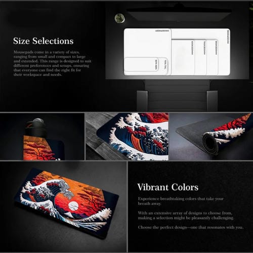 Alfombrilla de Ratón Big Wave 300x600x2 mm Goma Antideslizante para Juegos (N.º 28)