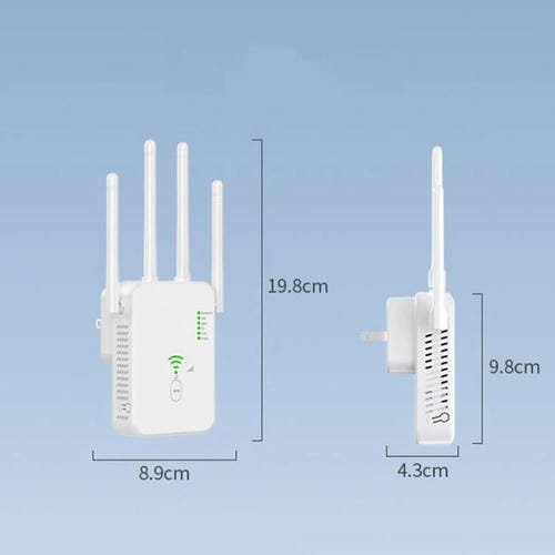 Repetidor Inalámbrico Urant U10 300 Mbps 2,4 GHz Amplificador Señal WIFI 4 Antenas Enchufe Estadounidense (Blanco)