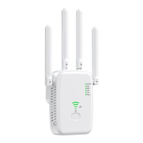 Repetidor Inalámbrico Urant U11 1200 Mbps Amplificador Señal WIFI 2,4G 5,8G WPS Enchufe Británico (Blanco)