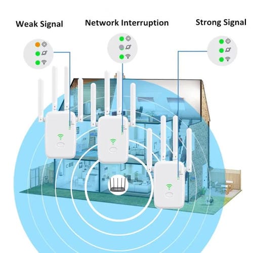 Repetidor Inalámbrico Urant U11 1200 Mbps Amplificador Señal WIFI 2,4G 5,8G WPS Enchufe Británico (Blanco)