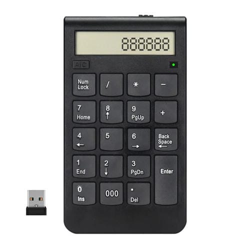 Teclado Numérico Digital Inalámbrico Recargable con Pantalla de Modo Dual 2,4 G para Cajero de Oficina