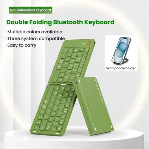 Teclados Inalámbricos Portátiles Plegables Mini B023 con Bluetooth para Teléfono Celular y Computadora (Negro)