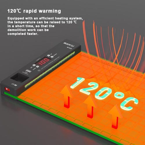 Tapis de travail Baku BA-940 16" Système de chauffage Lumière anti-poussière (Européen)