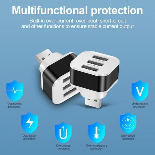 Expansor de 3 Puertos USB 2.0 Hub (Dorado)