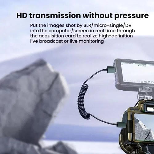 Cable HDMI 2.1 Resorte 8K 60 Hz 0,5 m Mini HDMI Curvatura Positiva