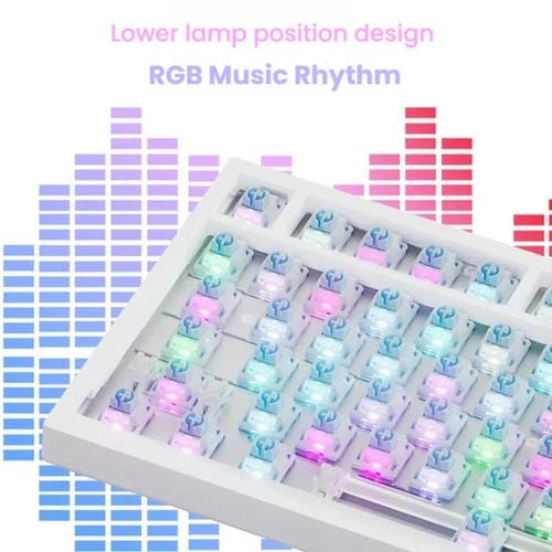 Teclado Mecánico para Juegos Ajazz Ak820 Pro Inalámbrico Bluetooth Tres Modos Junta Intercambiable Pantalla TFT (Morado)
