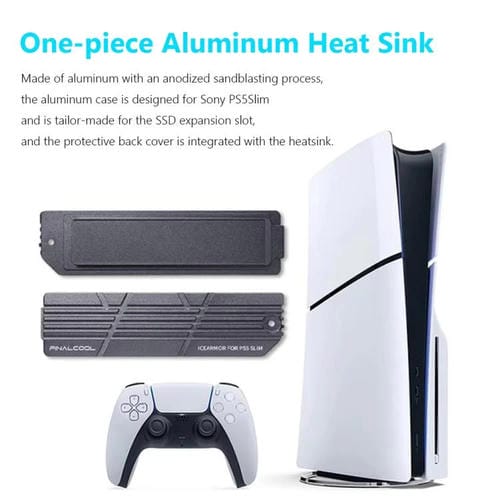 Radiador de Liga de Alumínio Integrado PS5 Slim Pro Finalcool M.2 2280 NVMe SSD (Prateado)