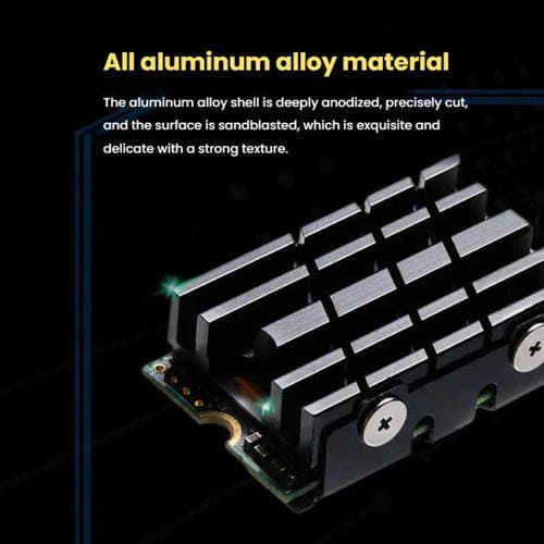Disipador de Calor de Aluminio Finalcool para Unidad de Estado Sólido SSD M.2 2242 (Negro)