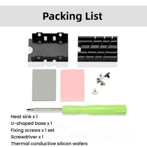 Disipador de Calor de Aluminio Finalcool para Unidad de Estado Sólido SSD M.2 2242 (Negro)