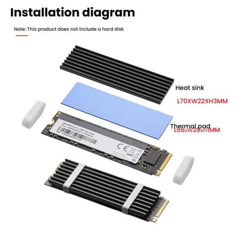 Disipador de Calor Finalcool para Unidad de Estado Sólido Nvme SSD M.2 2280 (Dorado)