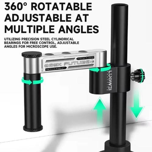 Microscopio Luowei GK01 Brazo Corto 32mm con Brazo Oscilante de Metal Universal Elevación Apilamiento 360° Soporte Fijo Reparación Inspección Un Solo Brazo