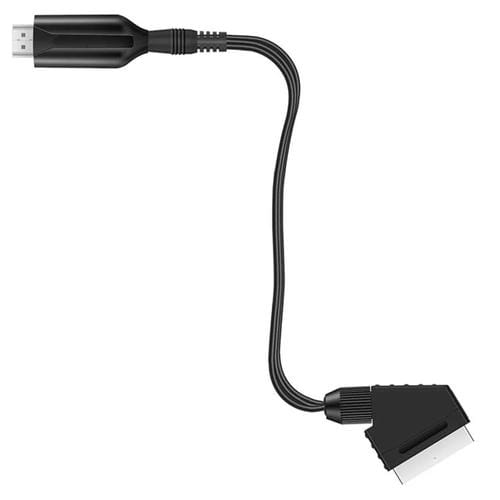 Convertidor HDMI a Scart para Decodificadores, Consolas de Juegos, Audio y Vídeo (Negro)