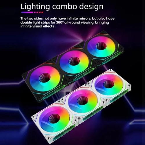 Ventilador Prism 4Rro para Caja de Ordenador 12 cm ARGB Sincronización PWM Silencioso (Marco Negro Frontal)