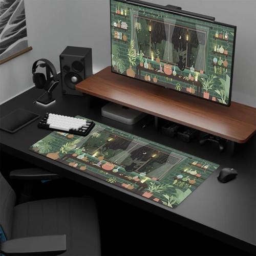 Alfombrilla de ratón con diseño de rana base goma antideslizante para portátil 300x700x2 mm (Verde)