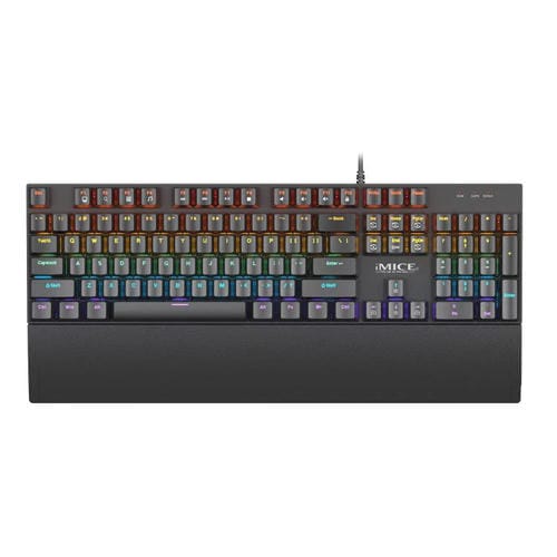 Teclado mecánico iMICE GK-600 para juegos metal RGB con cable USB y reposamanos