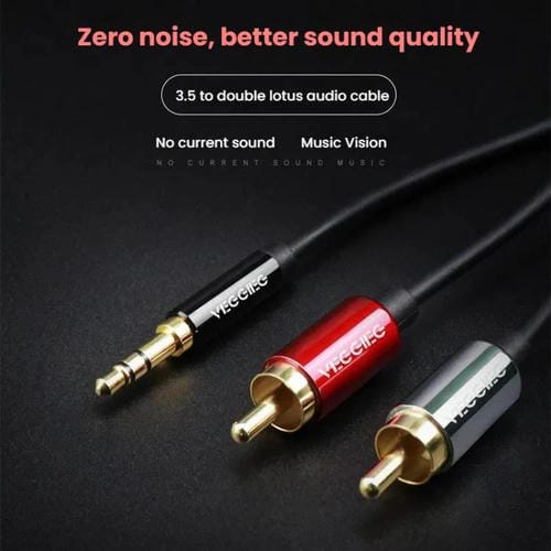 Cable de audio VEGGIEG 3,5 mm a 2 RCA para altavoces móvil y ordenador (8 m)
