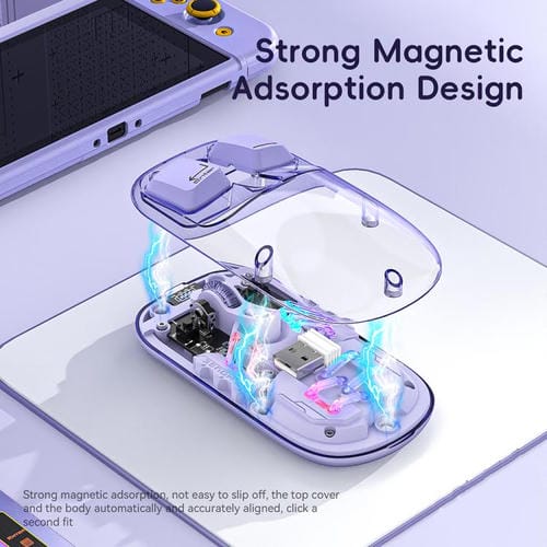 Ratón inalámbrico IMICE T300 4 teclas 1600 DPI RGB Bluetooth modo dual carga silencioso (Negro)