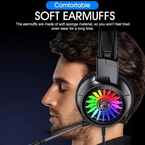 Auriculares iMICE HD-490 RGB Light 7,1 mm para juegos de ordenador y esports con cable y micrófono
