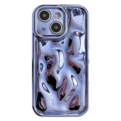 Para iPhone 15 Caja de Teléfono de TPU con Textura de Meteorito de Galvanoplastia (Azul) - MOVILSTORE