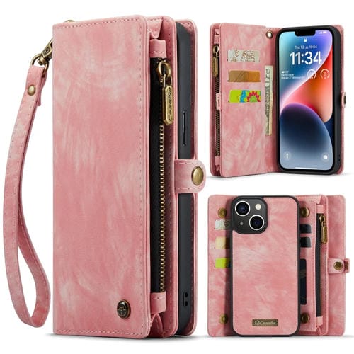 Para iPhone 15 Caseme 008 Funda de Cuero Multifuncional Desmontable para Teléfono (Rosa) - MOVILSTORE