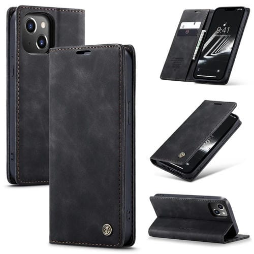 Para iPhone 15 Caseme 013 Funda de Cuero con Tapa Horizontal Multifuncional para Teléfono (Negro) - MOVILSTORE