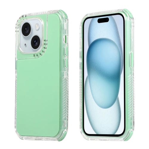 Para iPhone 15 Dreamland 3 En 1 Caja de Teléfono PC + TPU con Marco Transparente de Color Sólido (Verde) - MOVILSTORE
