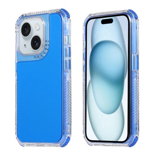 Para iPhone 15 Dreamland 3 En 1 Funda para Teléfono PC + TPU con Marco Transparente de Color Transparente (Azul) - MOVILSTORE