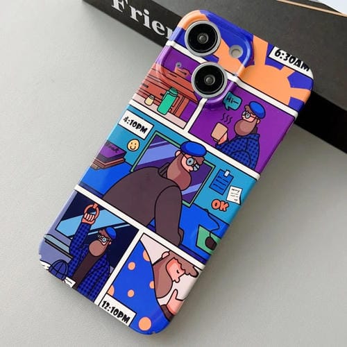 Para iPhone 15 Funda para TelĂ©fono con Orificio Preciso para PC con PatrĂłn Pintado (TĂo Trabajador) - MOVILSTORE