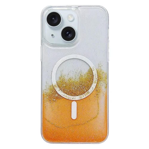 Para iPhone 15 Magsafe Gilding Hybrid Clear TPU Funda para Teléfono (Naranja) - MOVILSTORE