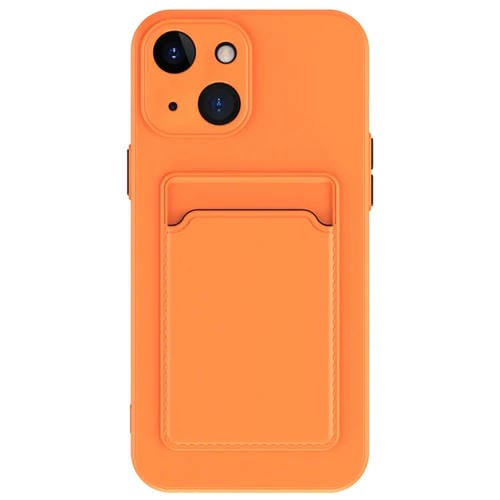 Para iPhone 15 Skin Feel Card Contraste Color Botón TPU Funda para Teléfono (Naranja) - MOVILSTORE
